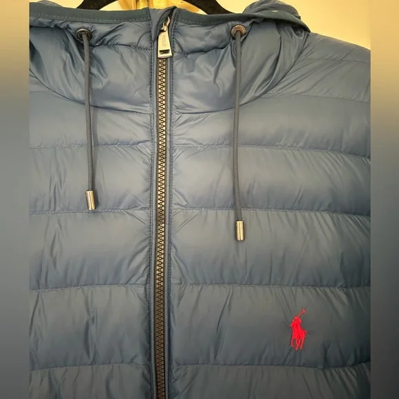 Men 2XLT xxl tall POLO Ralph Lauren lightweight bleaker down jacket aviator navy - Picture 5 of 8